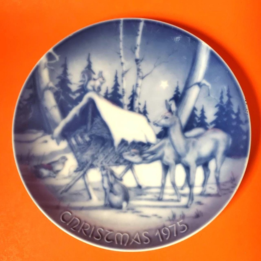 1975 Royale Christmas Plate | Forest Serenity Deer Scene, West German Porcelain